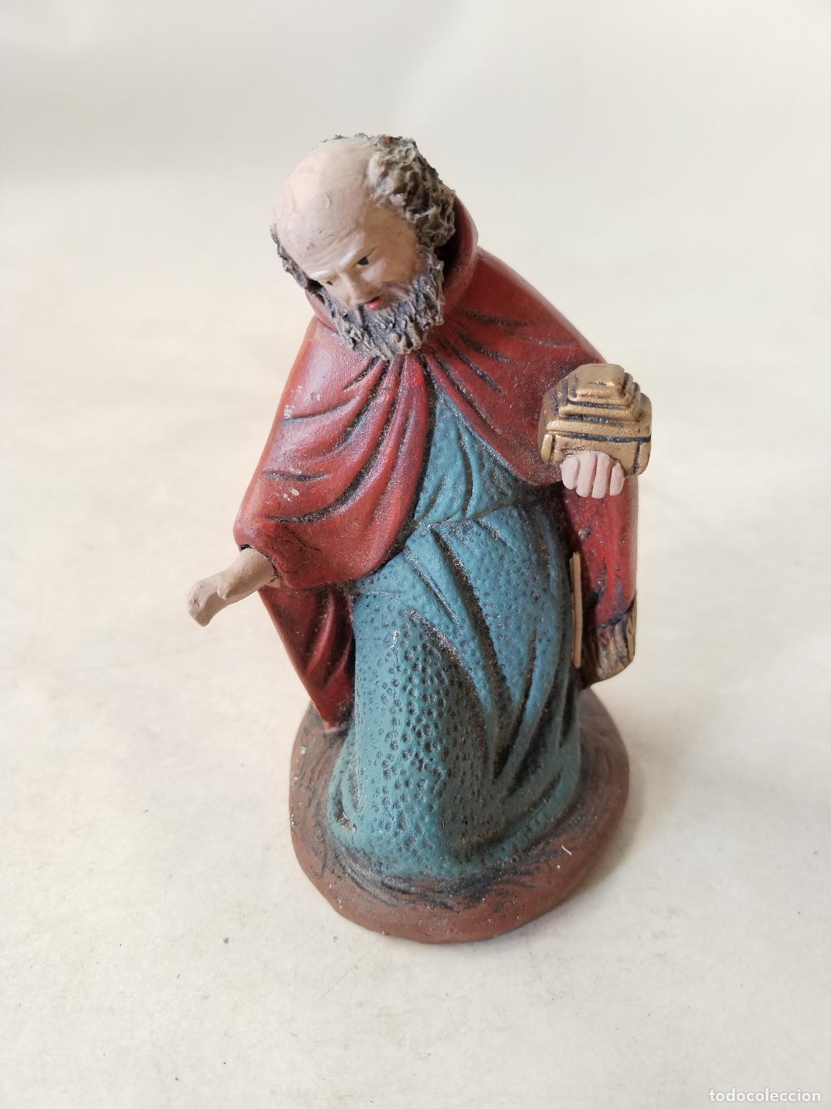 Statuine di Presepe: Antigua figura rey mago artesan&iacute;a serrano belen murcia