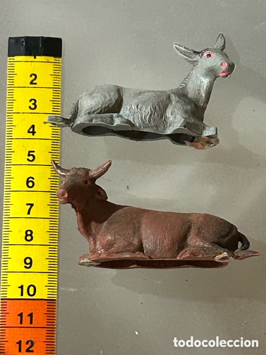 Statuine di Presepe: Figuras de Belen burro y buey de pl&aacute;stico