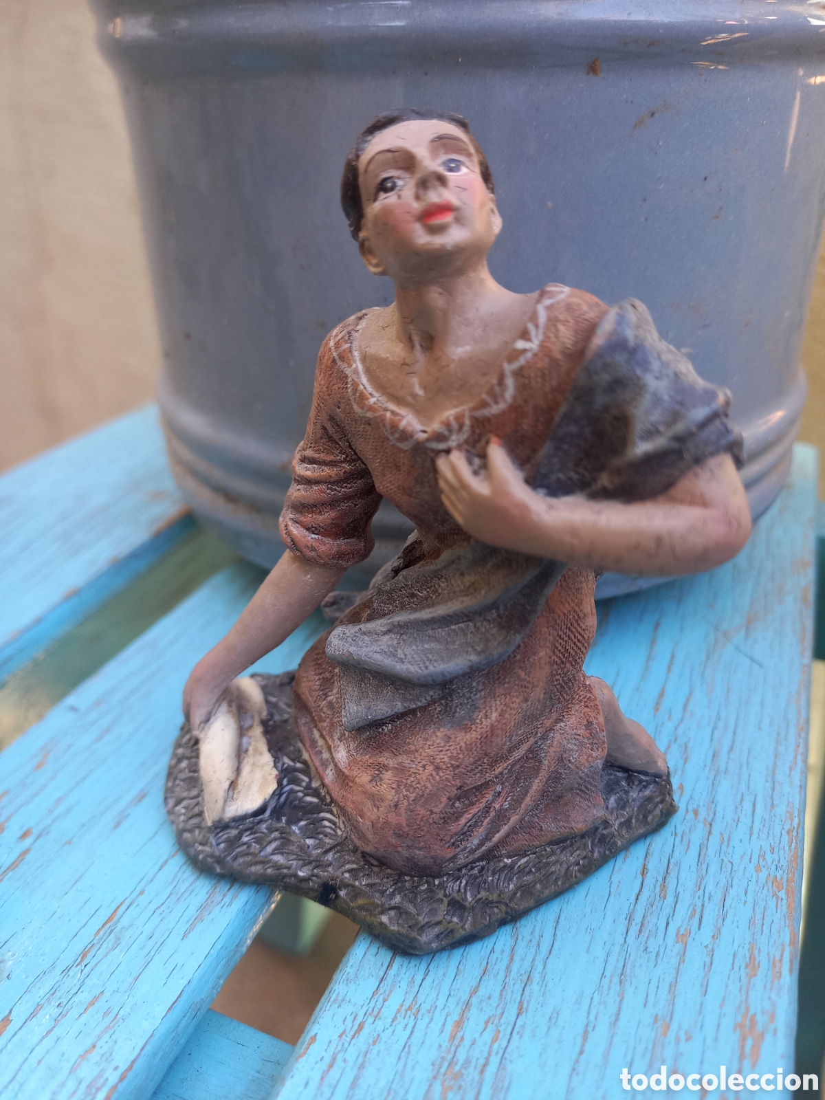 Figuras de Bel&eacute;n: Figura mujer Belen Nacimiento lavandera resina de calidad