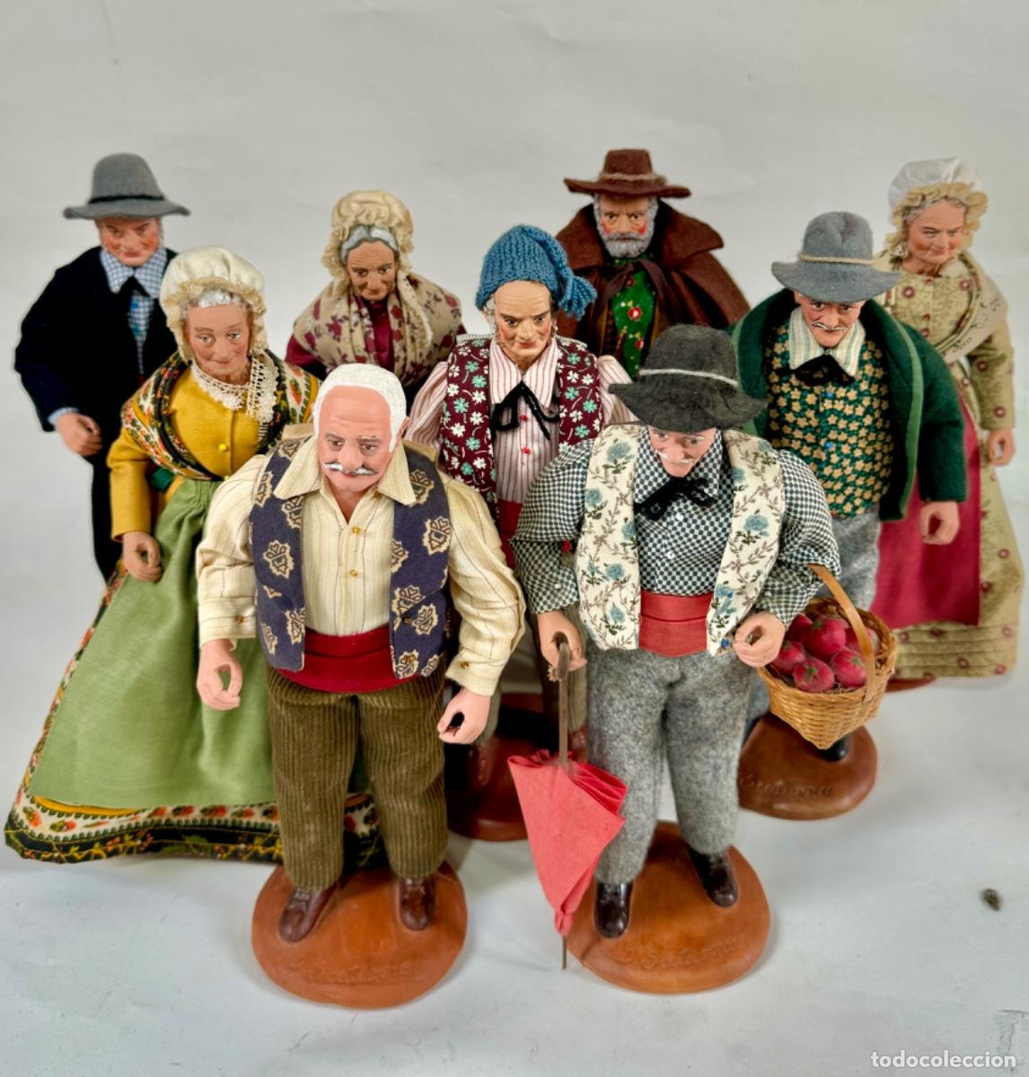 Figuras de Pres&eacute;pios: Lote de 9 santones provenzales de Daniel Scaturro figuras de Bel&eacute;n de Francia