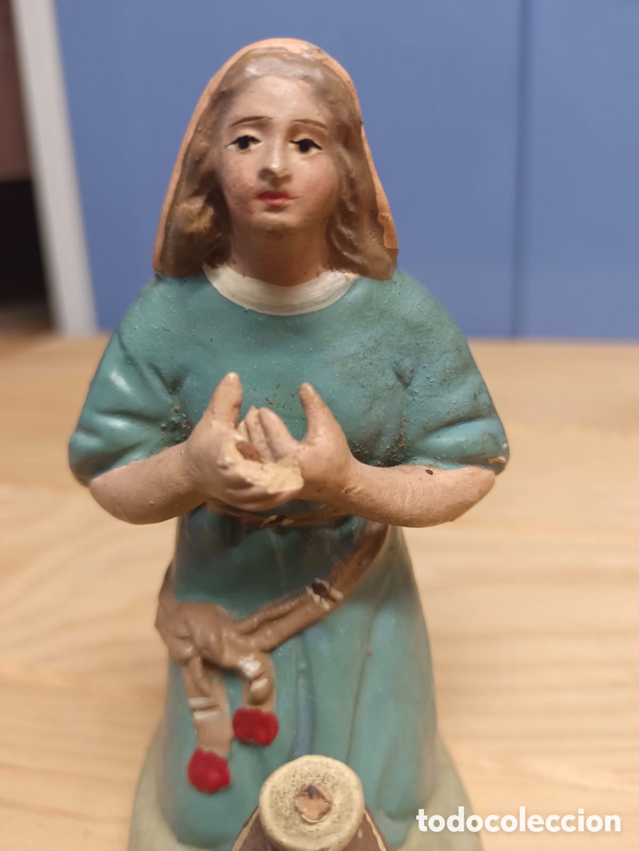 Statuine di Presepe: Figura Pastora adorando nacimiento