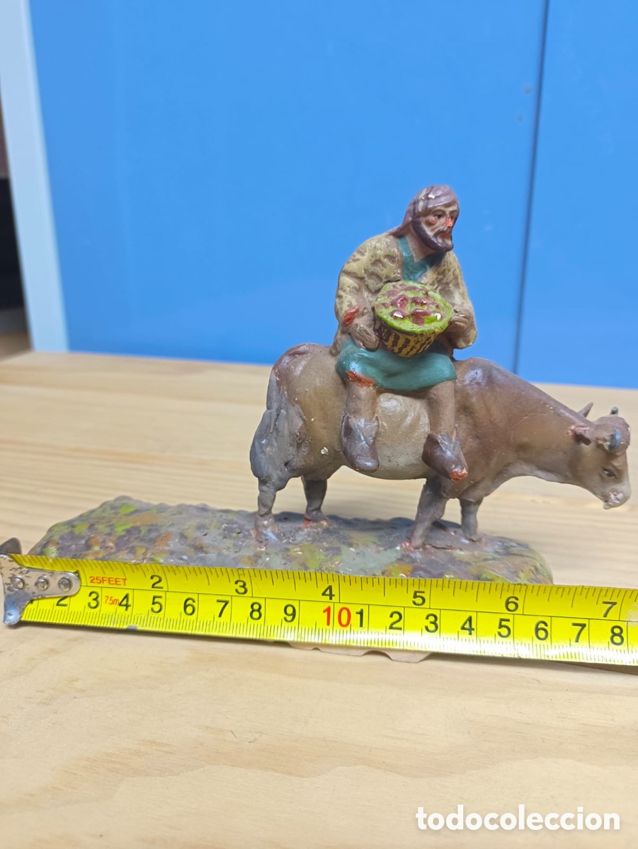 Figuras de Bel&eacute;n: Pastor con buey Olot - Foto 3