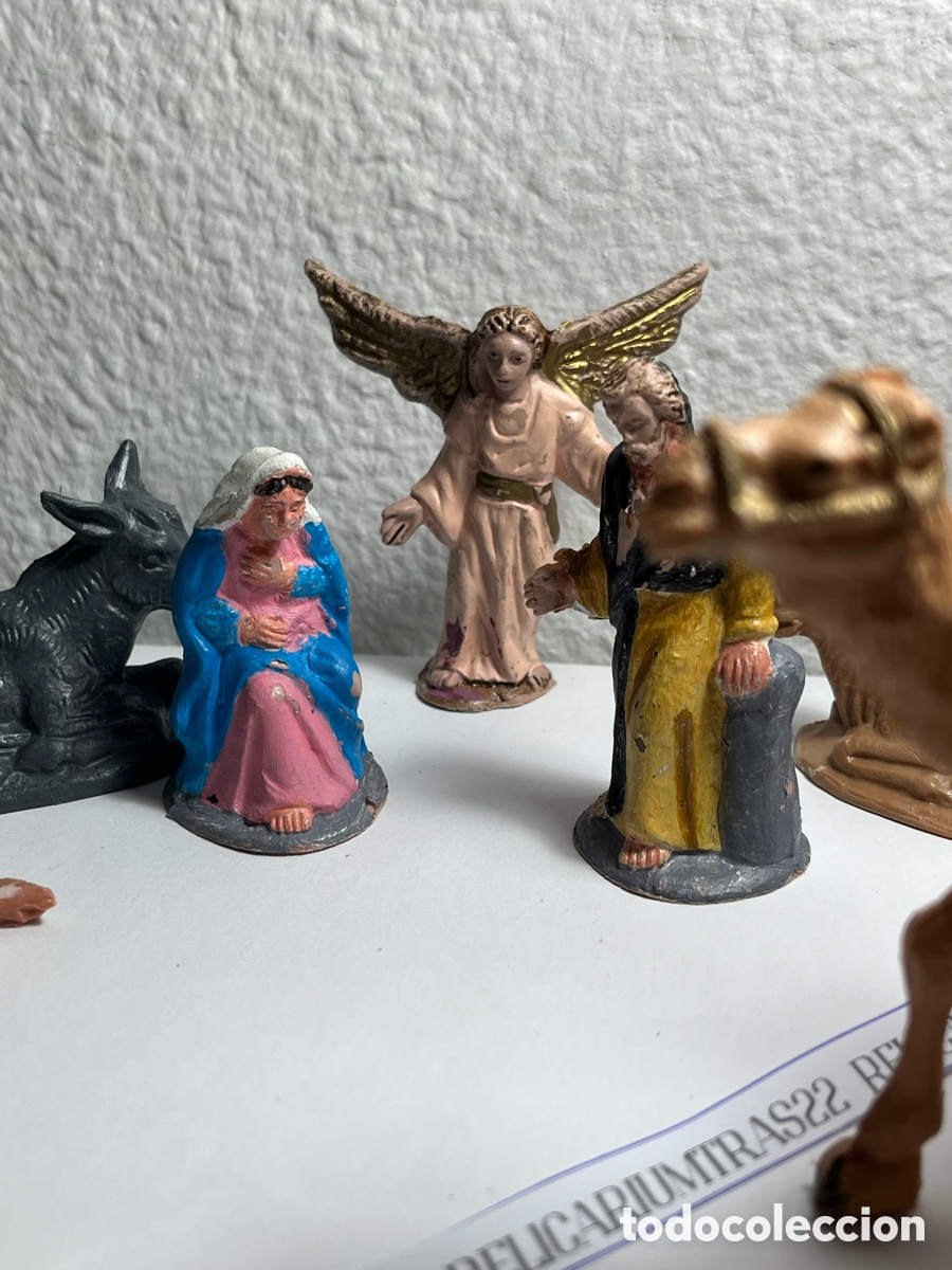 Figuras de Bel&eacute;n: Bel&eacute;n de pl&aacute;stico antiguo completo - Foto 2