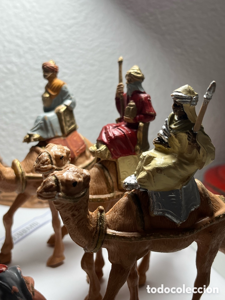 Figuras de Bel&eacute;n: Bel&eacute;n de pl&aacute;stico antiguo completo - Foto 6