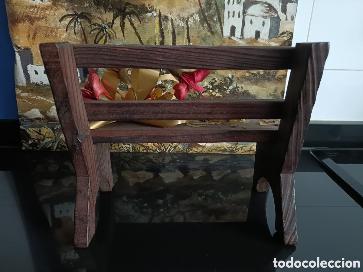 Figuras de Bel&eacute;n: Vintage Banco de madera Navidad - Foto 5