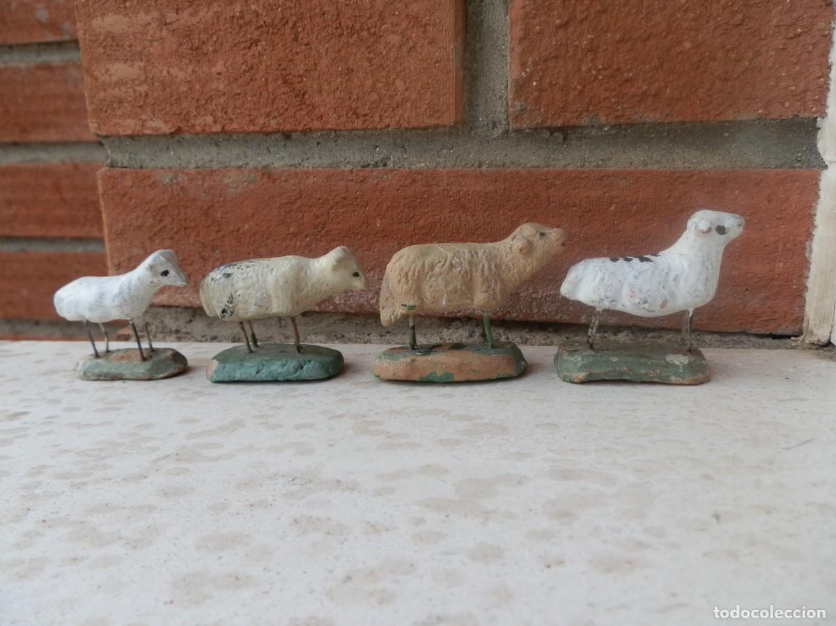 Figures of Bethlehem: 4 ANTIGUAS FIGURAS DE BEL&Eacute;N, PESEBRE. TERRACOTA.