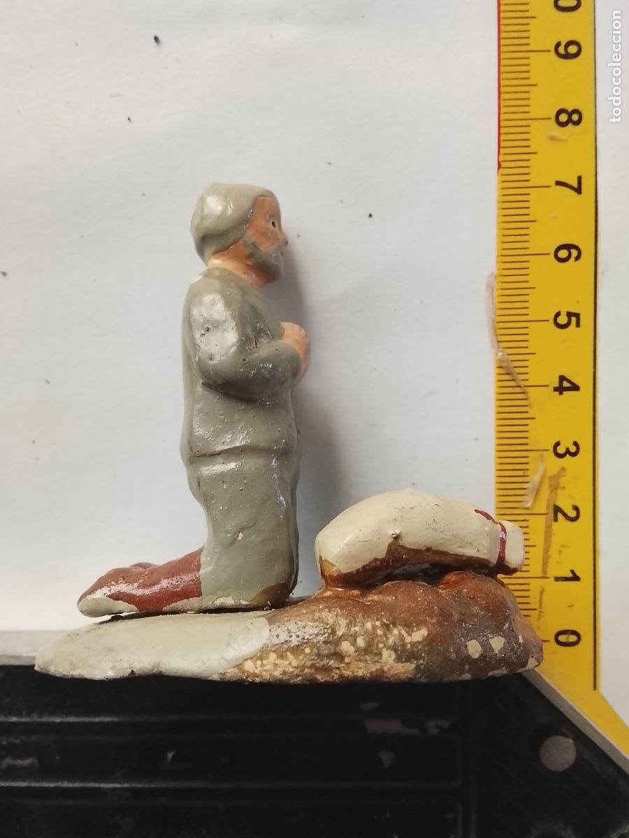 Figurines pour Cr&egrave;ches de No&euml;l: antigua figura para portal de belen barro terracota - pintada