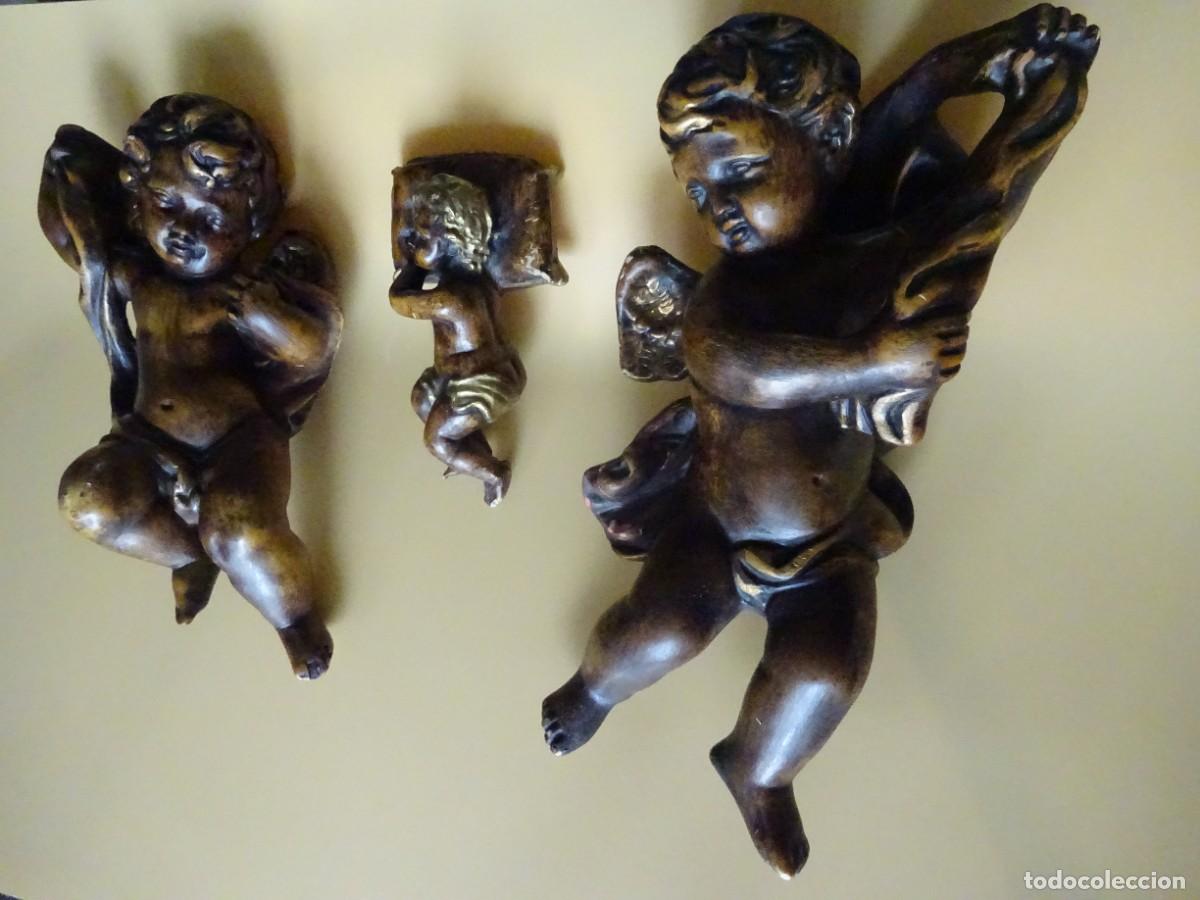 Statuine di Presepe: &Aacute;NGELES DE ESCAYOLA PINTADOS, IDEALES PARA PARA BEL&Eacute;N, NACIMIENTO, A&Ntilde;OS 80