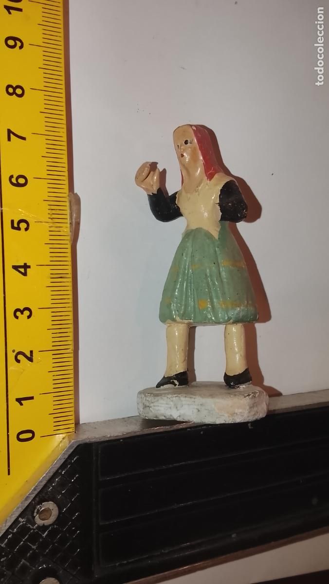 Figuras de Pres&eacute;pios: antigua figura para portal de belen barro terracota - pintada SAN JOSE - ESTILO ANGEL MARTINEZ
