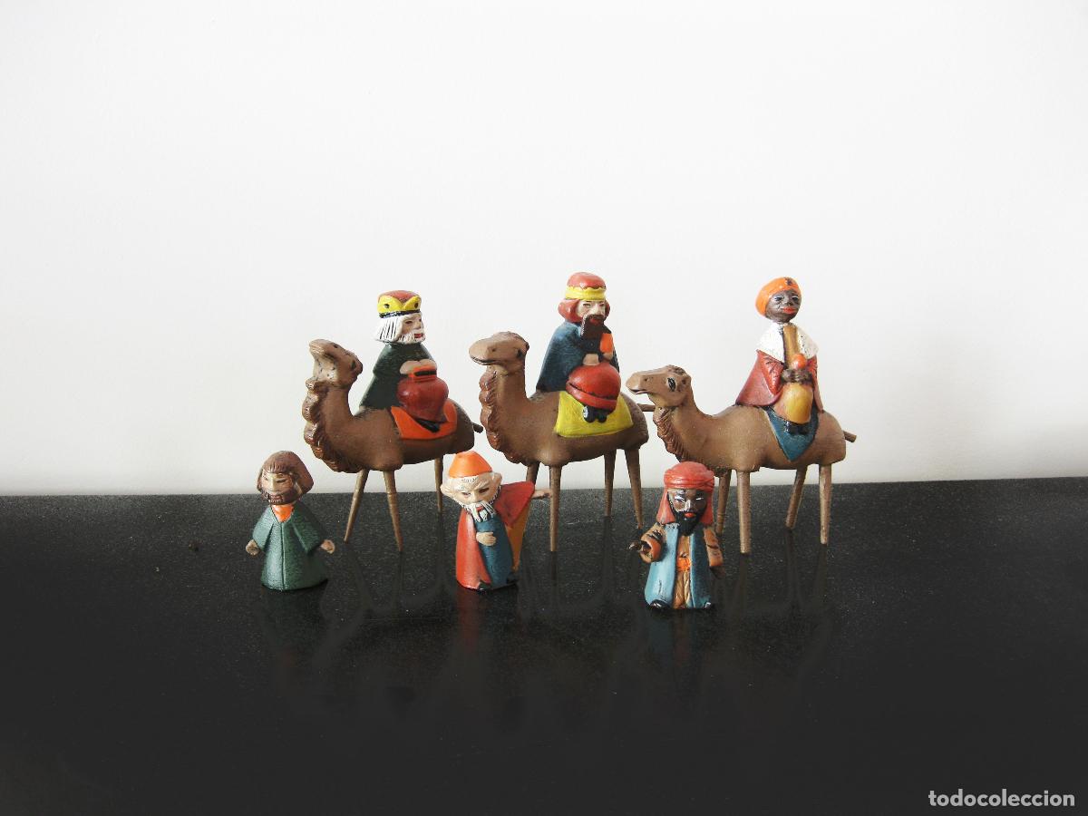 Figuras de Bel&eacute;n: FIGURAS DE BARRO DE LOS REYES MAGOS PARA NACIMIENTO DE 5,5 CM. FIGURAS DE ARTESAN&Iacute;A SERRANO. MURCIA