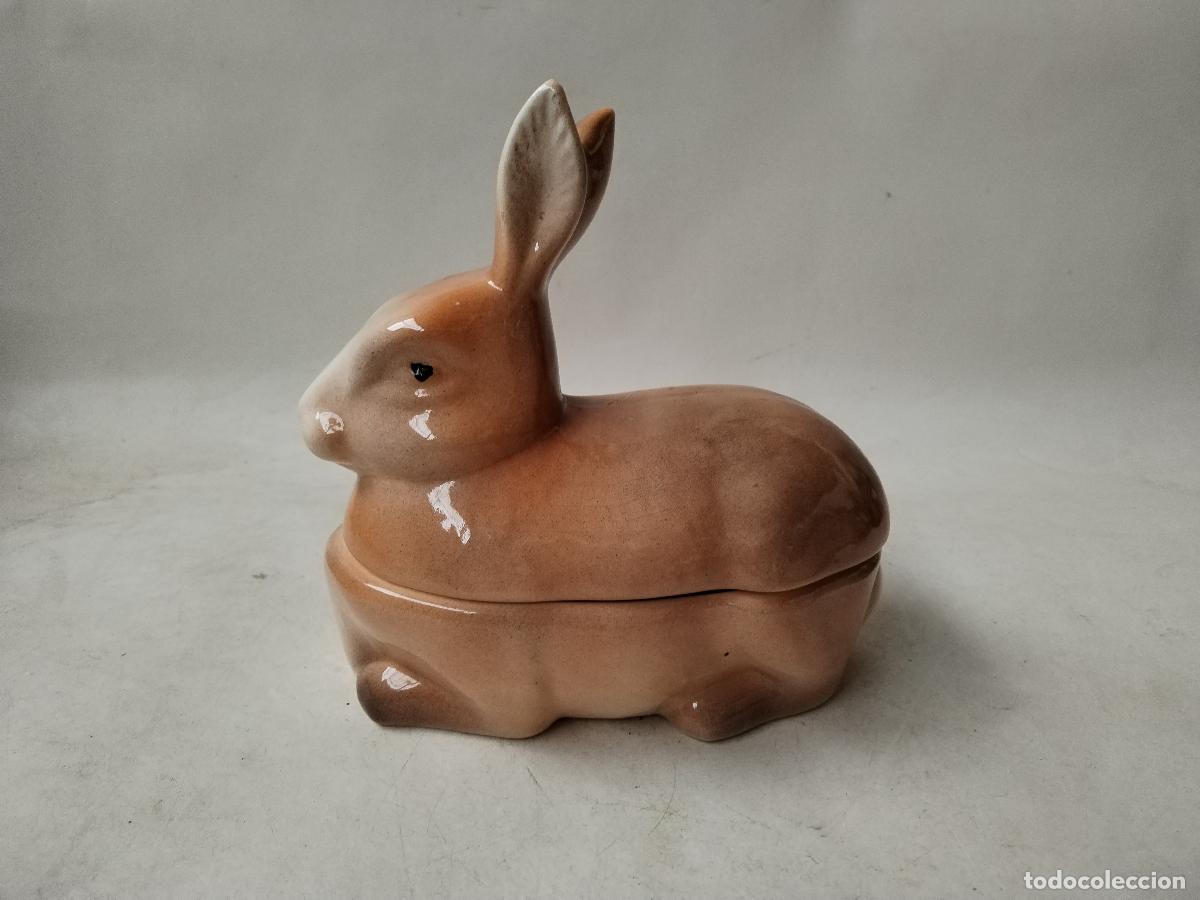 Statuine di Presepe: conejo terrina pat&eacute; ceramica vintage