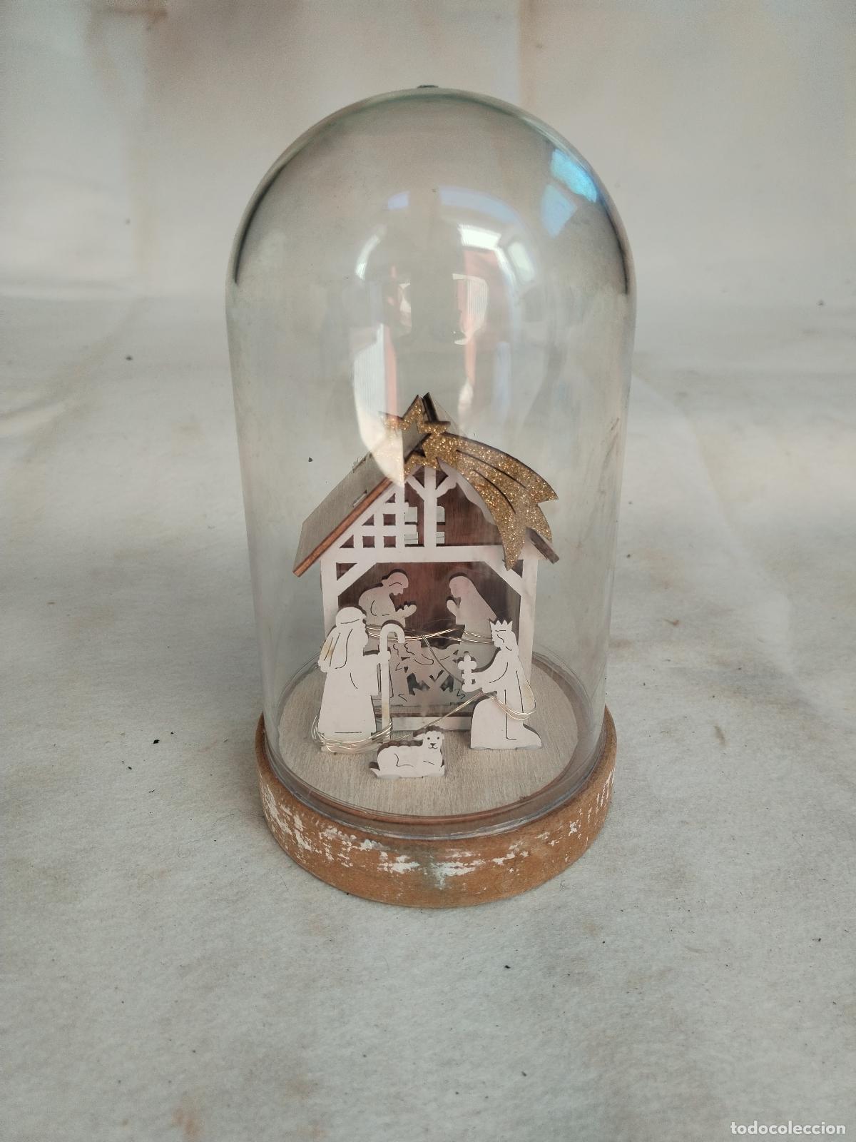 Figuras de Bel&eacute;n: bel&eacute;n de madera en urna de cristal - Foto 7
