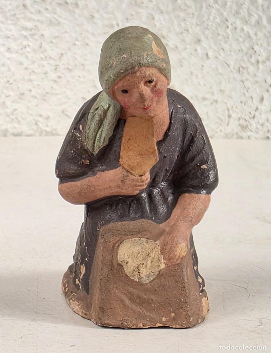 Figuren f&uuml;r Weihnachtskrippen: Antigua Figura Lavandera - Bel&eacute;n Pesebre Navidad Decoraci&oacute;n - Loza Terracota Terrissa