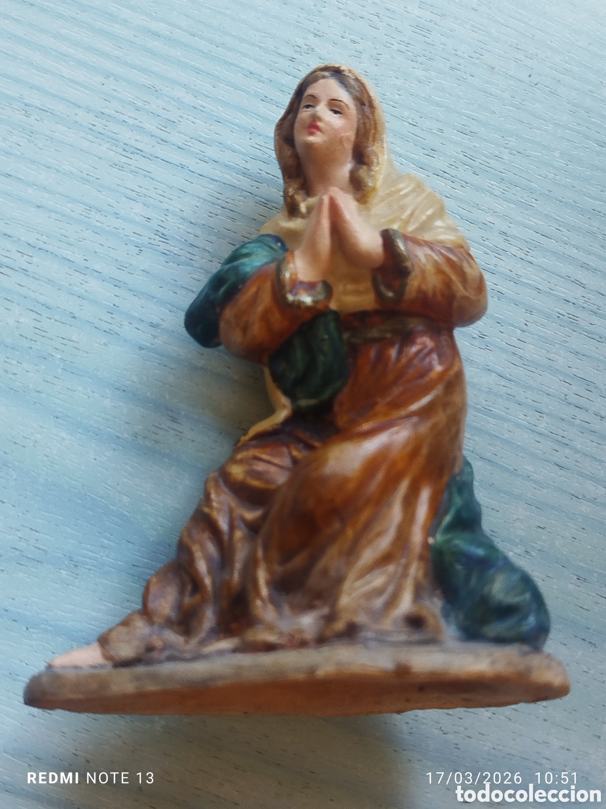 Figuras de Bel&eacute;n: figura barro o terracota virgen maria.12 cm