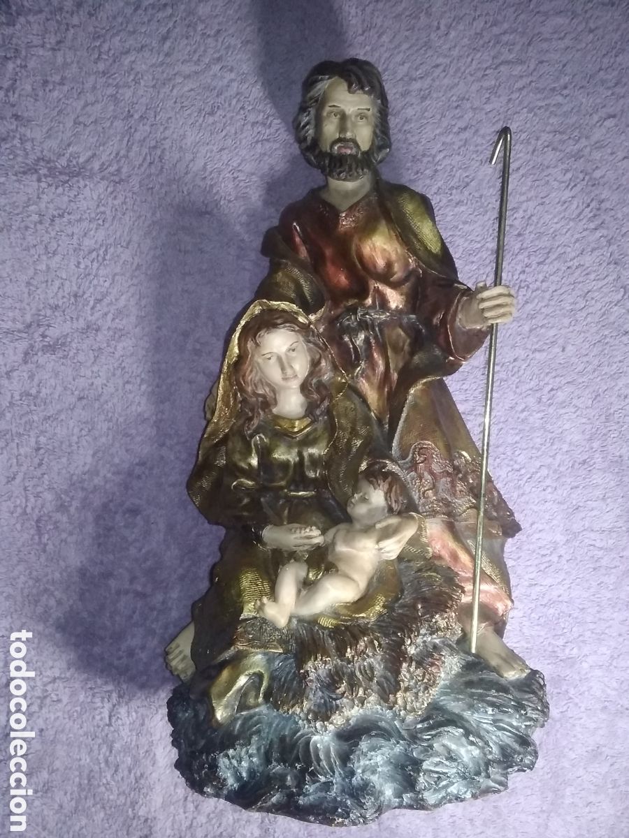 Figuras de Bel&eacute;n: Nacimiento Bel&eacute;n figuras grandes, San Jos&eacute; Virgen Mar&iacute;a y Ni&ntilde;o Jes&uacute;s // Art mat