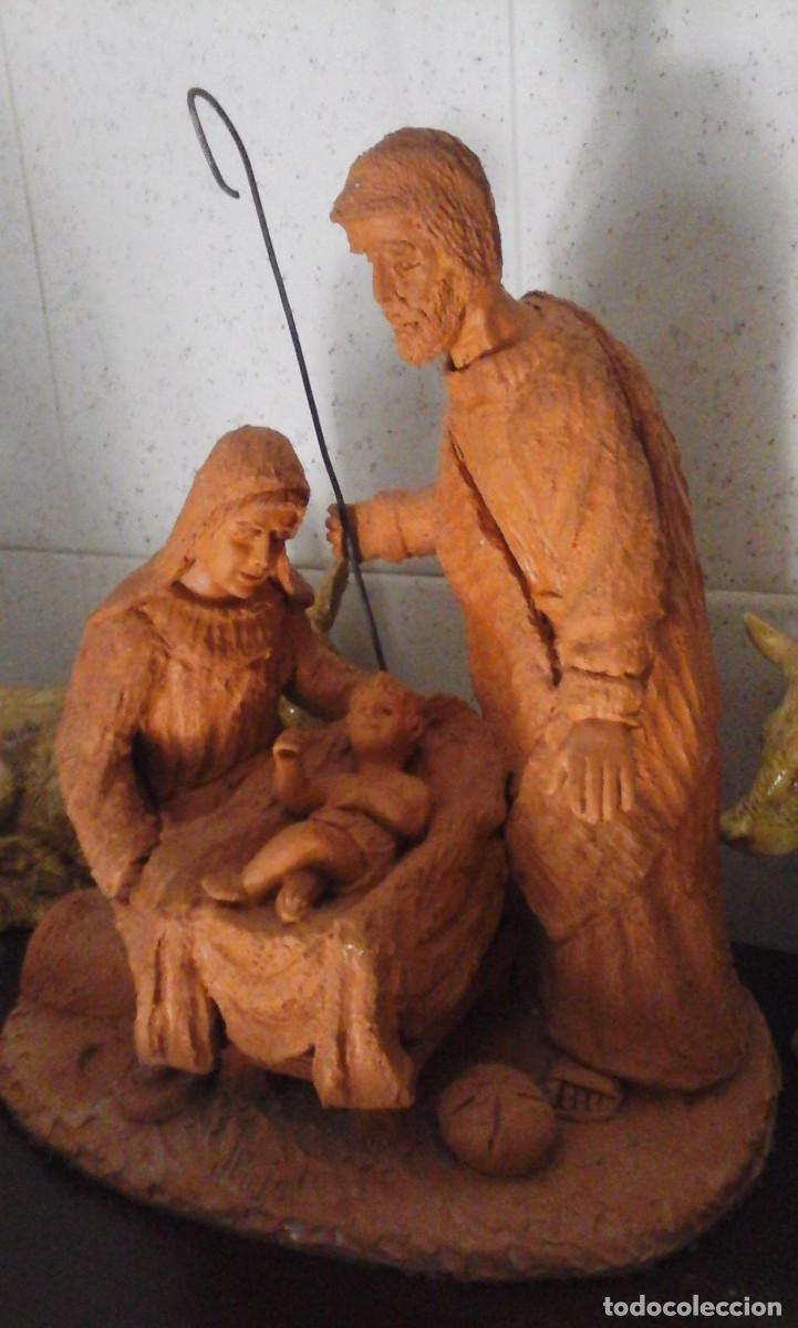 Figuras de Bel&eacute;n: Natividad, Bel&eacute;n terracota, firmado J.Pujol