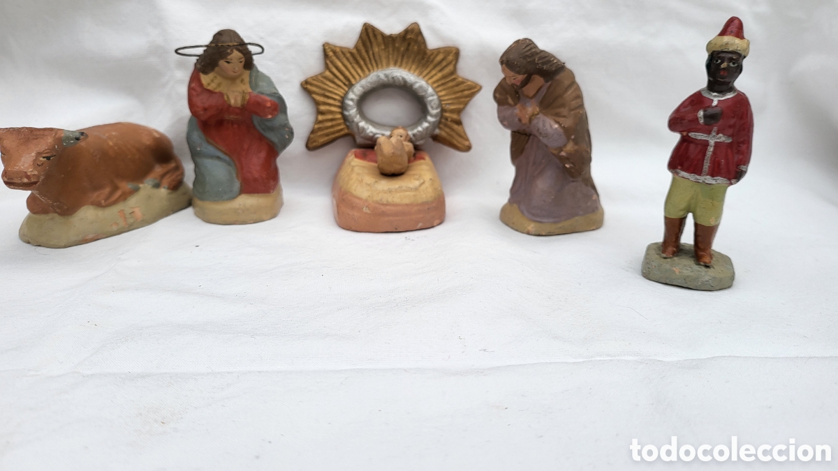 Figuras de Bel&eacute;n: ANTIGUO BELEN PESEBRE TERRACOTA