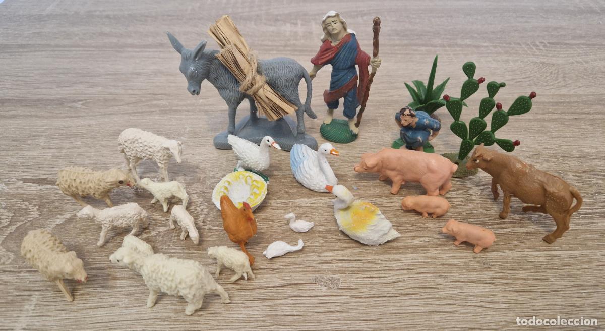 Figuras de Bel&eacute;n: loe figura nacimiento Belen pesebre Oliver Pech pvc pastor escena animales planta
