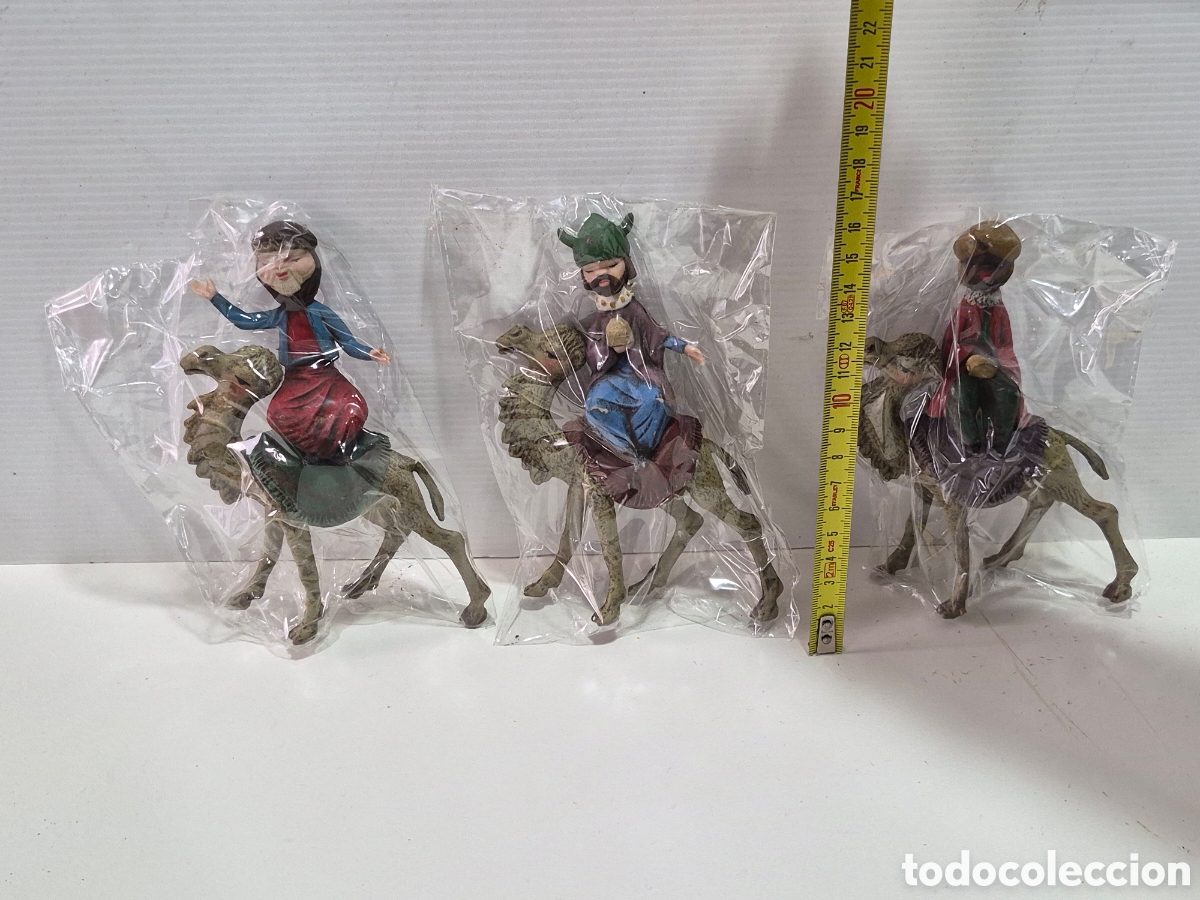 Figuras de Bel&eacute;n: Mirete,Reyes magos, 14 cm. Precintados.