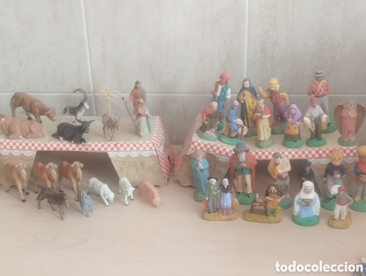 Figuras de Bel&eacute;n: LOTE FIGURAS BEL&Eacute;N BARRO MARSELLA FRANCIA+FIGURA PL&Aacute;STICO DURO 36 FIGURAS TOTAL