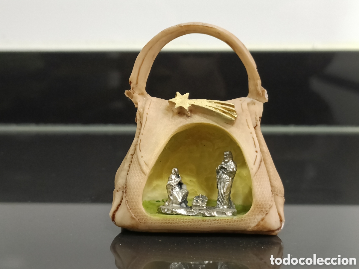 Figuras de Bel&eacute;n: Vintage Pesebre nacimiento miniatura metal resina