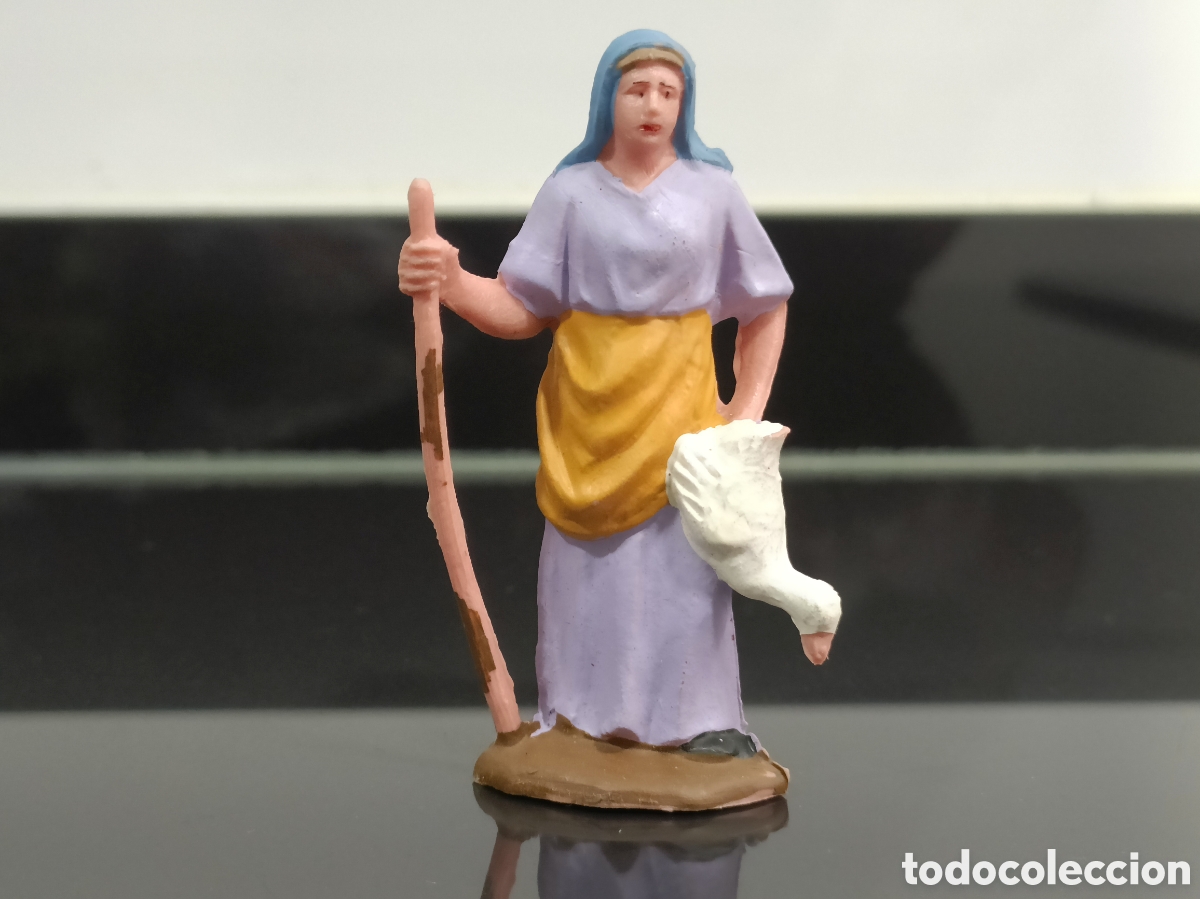 Figuras de Bel&eacute;n: Figura pastora con pato Portal de Bel&eacute;n Navidad