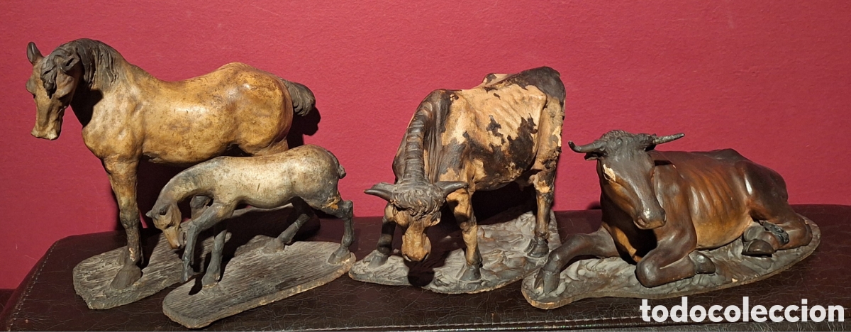 Figuras de Bel&eacute;n: CUATRO FIGURAS DE PESEBRE POR RAMON AMADEU (1745-1821)