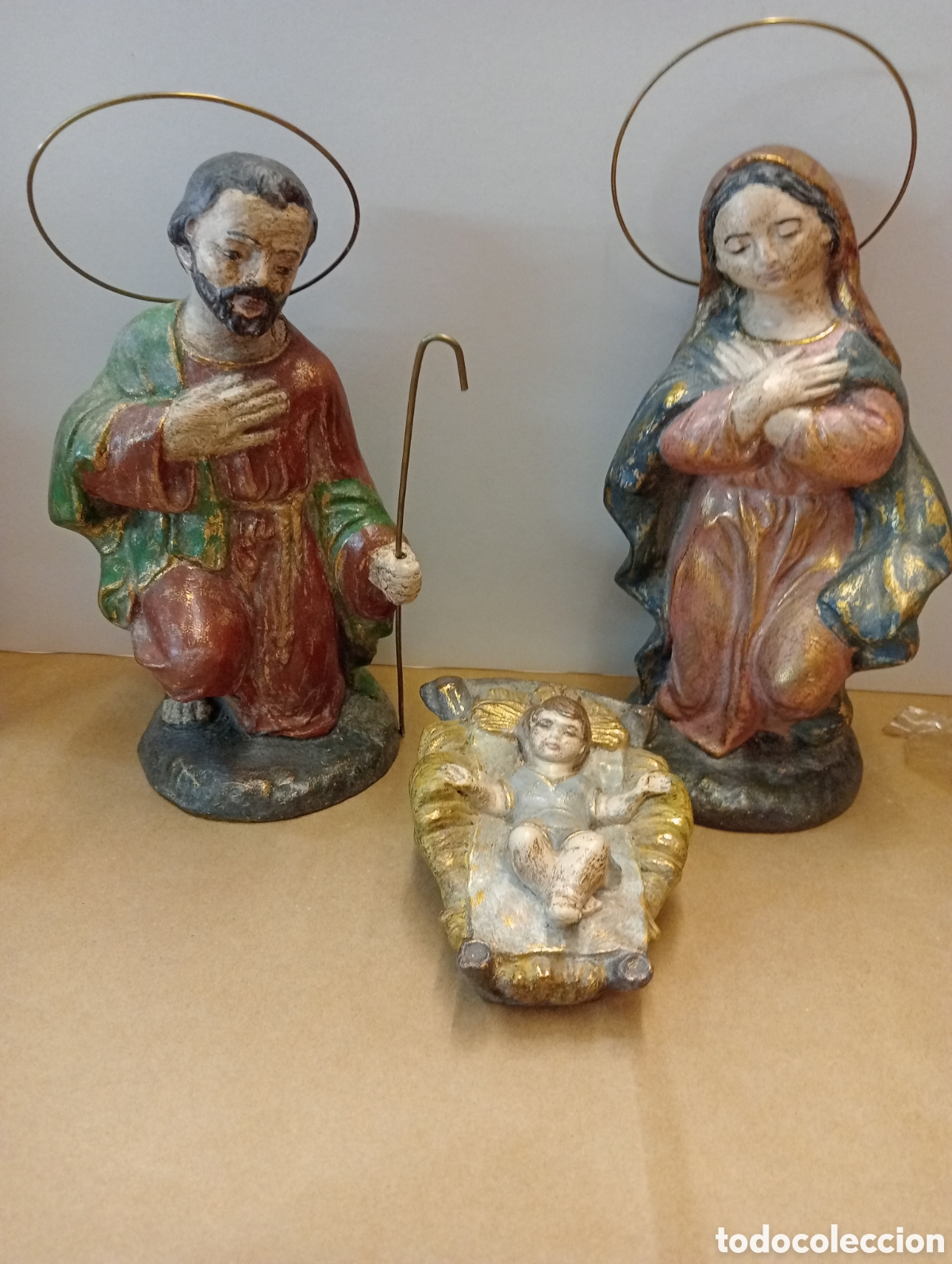 Figuras de Bel&eacute;n: Nacimiento San Jos&eacute;, virgen Mar&iacute;a, ni&ntilde;o