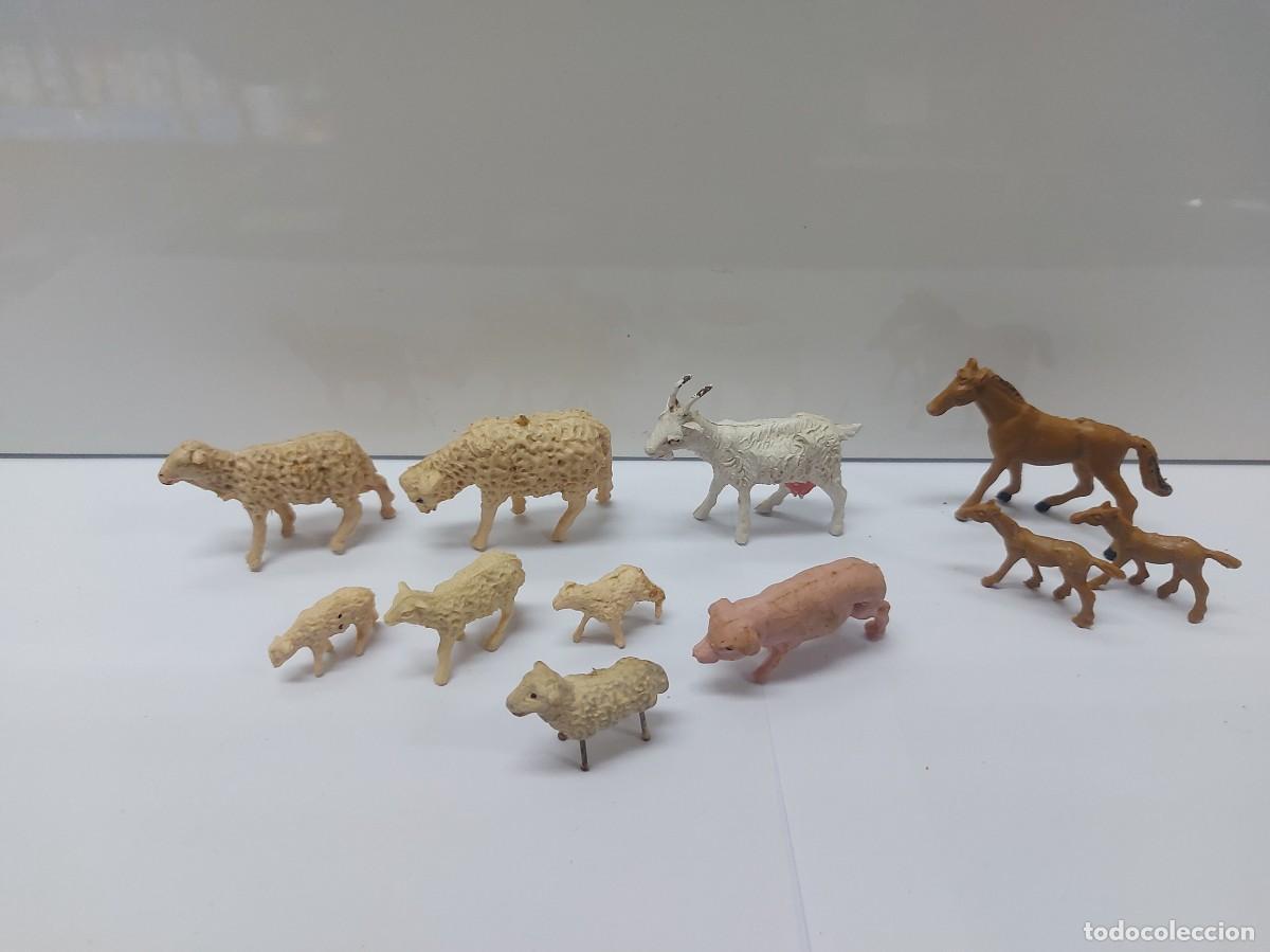 Figuras de Bel&eacute;n: LOTE BELEN ANTIGUAS FIGURAS OVEJAS CABALLOS CERDITO POSIBLE PECH