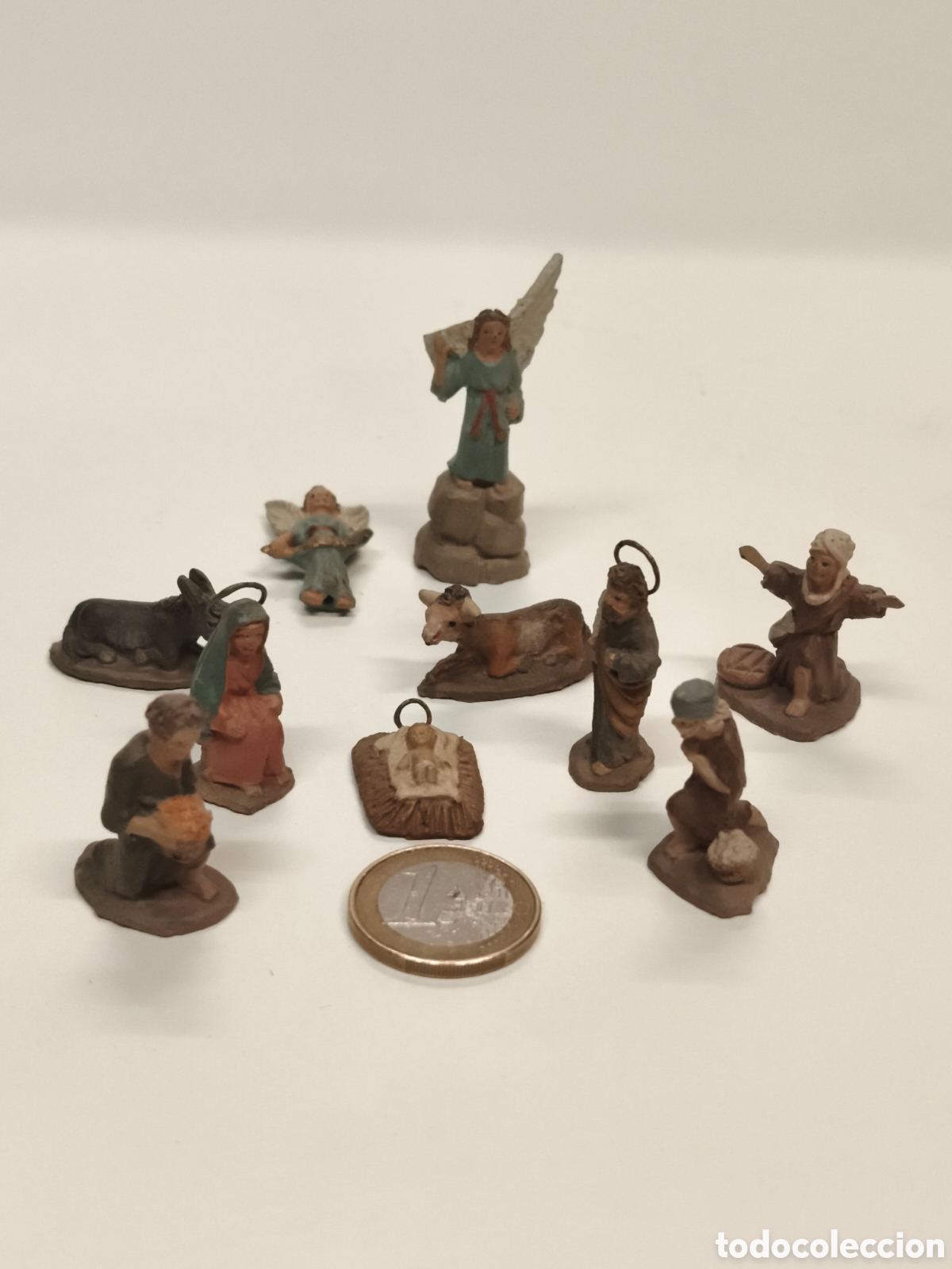 Figuras de Bel&eacute;n: Nacimiento miniatura antiguo bel&eacute;n terracota