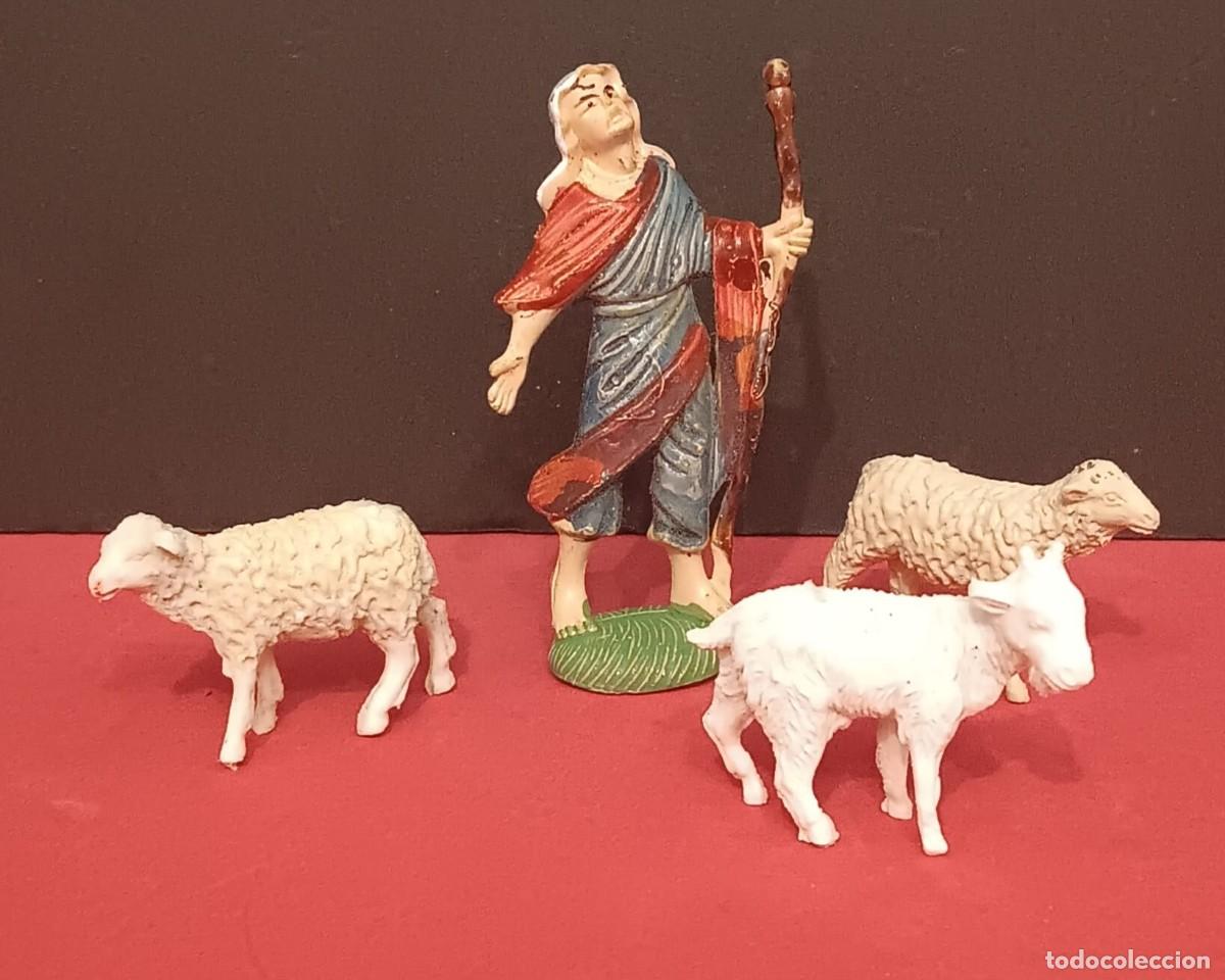 Figuras de Bel&eacute;n: A1 PRECIOSAS FIGURAS DE BELEN PASTOR CON OVEJAS Y CABRA PECH LAFREDO REAMSA JECSAN A&Ntilde;OS 70/80