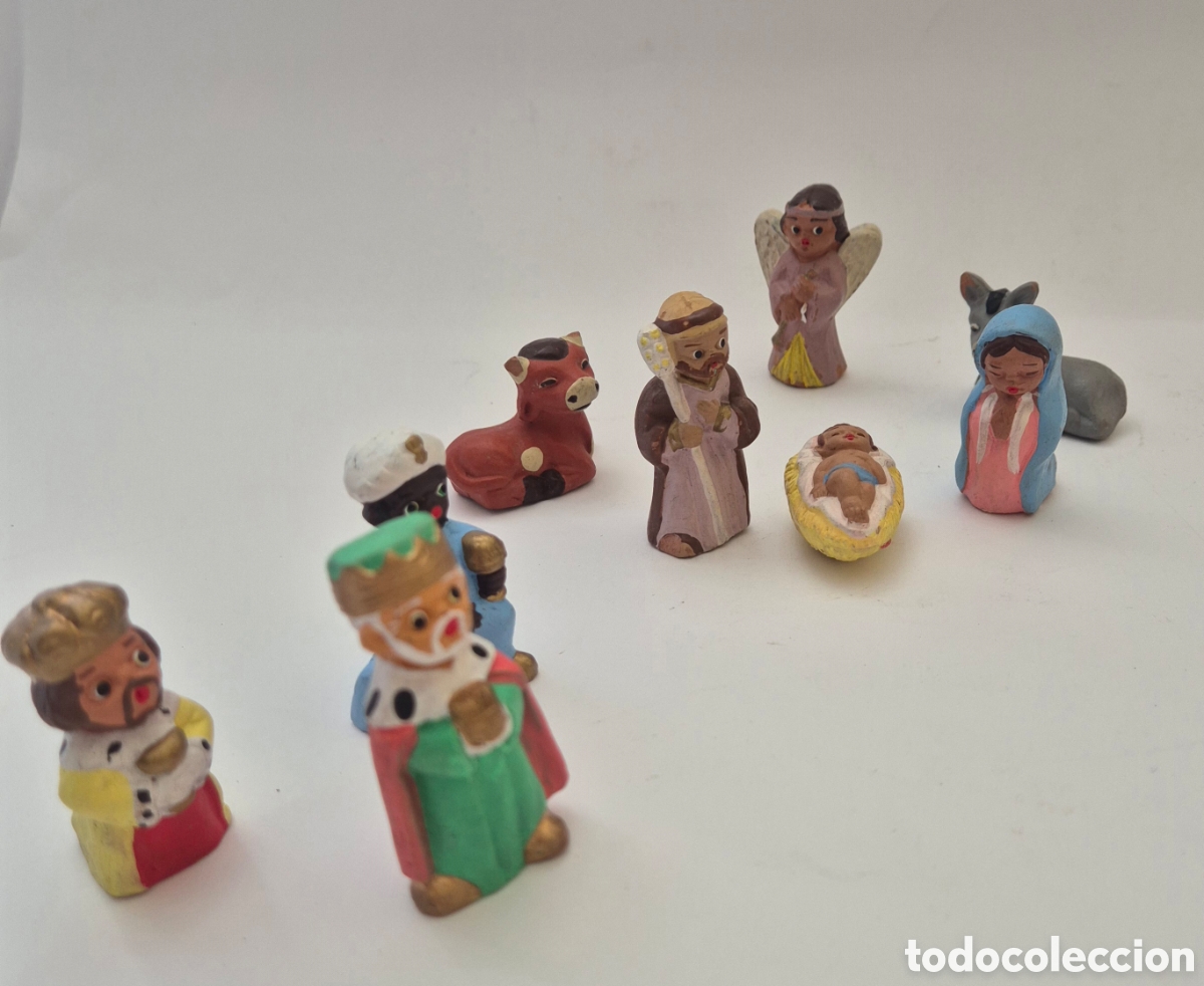 Figuras de Bel&eacute;n: Antiguo Belen Alborox Cabezones Andaluc&iacute;a 9 figuras