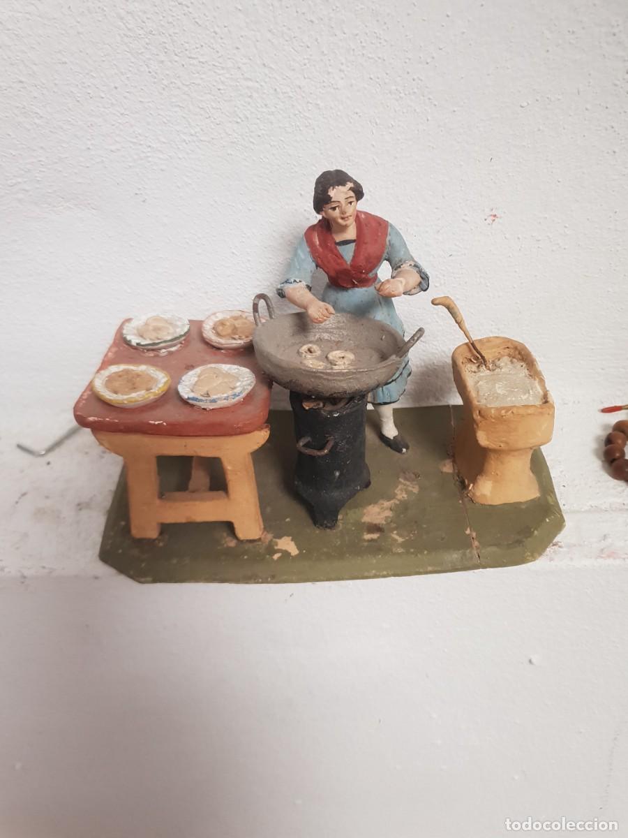 Figuras de Bel&eacute;n: Figura belen antigua terracota angel martinez puerto santa maria