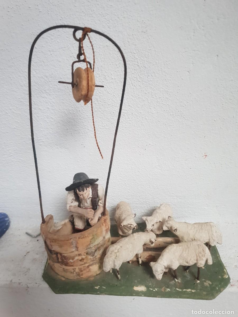 Figuras de Bel&eacute;n: Figura belen antigua terracota angel martinez puerto santa maria