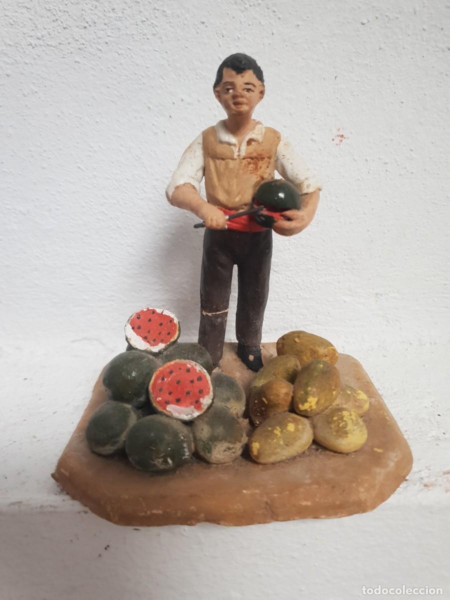 Figuras de Bel&eacute;n: Figura belen antigua terracota angel martinez