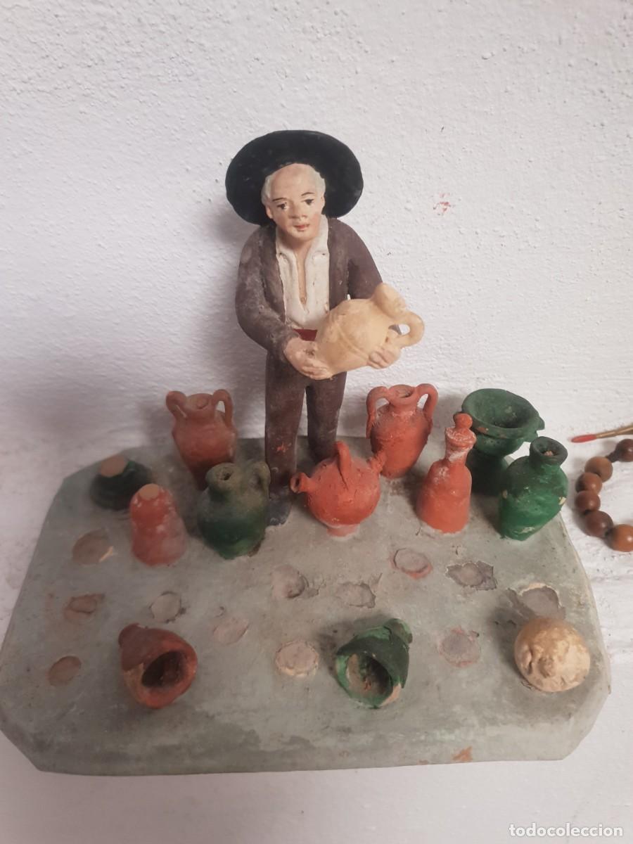 Figuras de Bel&eacute;n: Figura belen antigua terracota angel martinez puerto santa maria vendedor ceramica