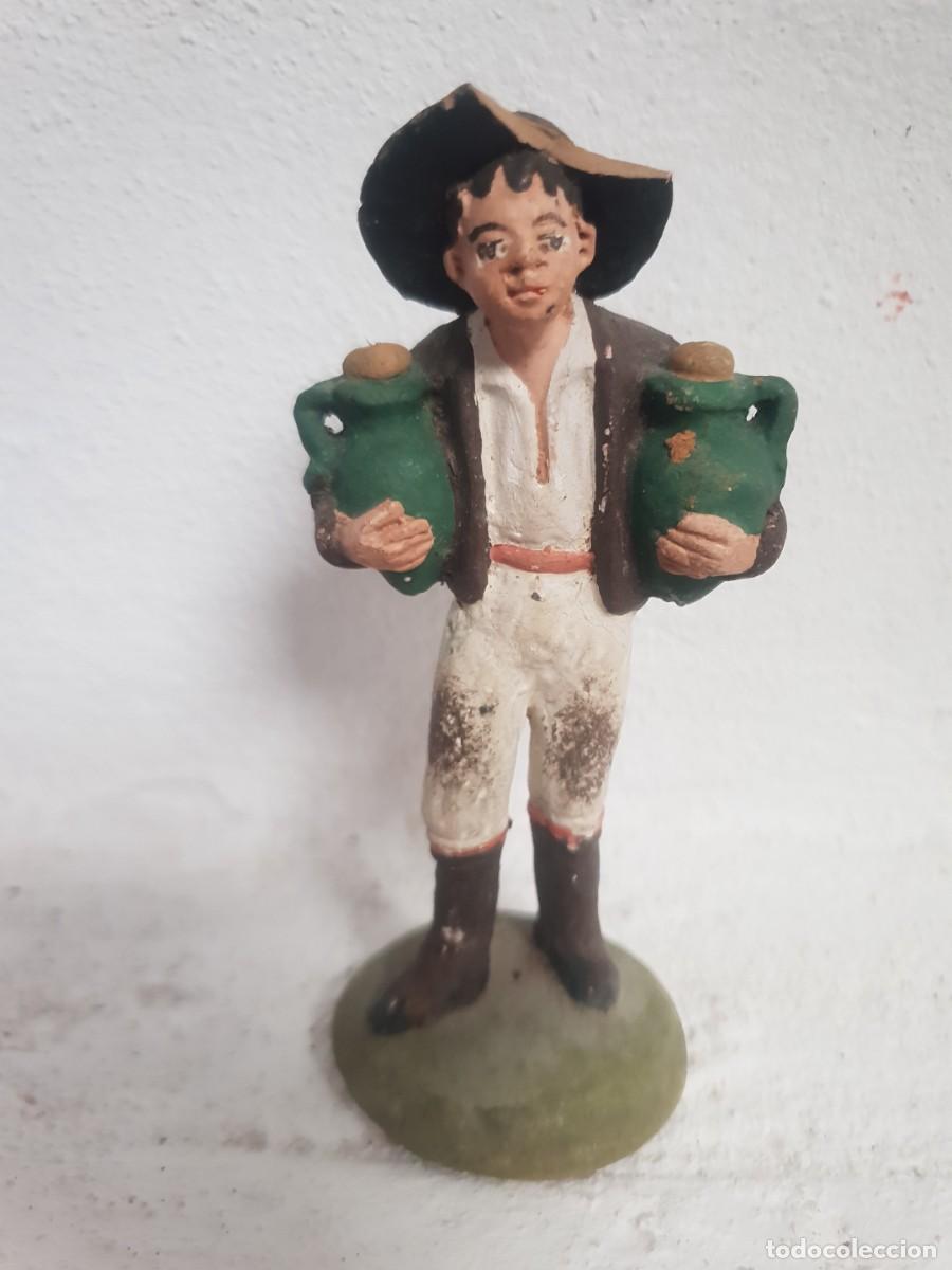 Figuras de Bel&eacute;n: Figura belen antigua terracota angel martinez puerto santa maria