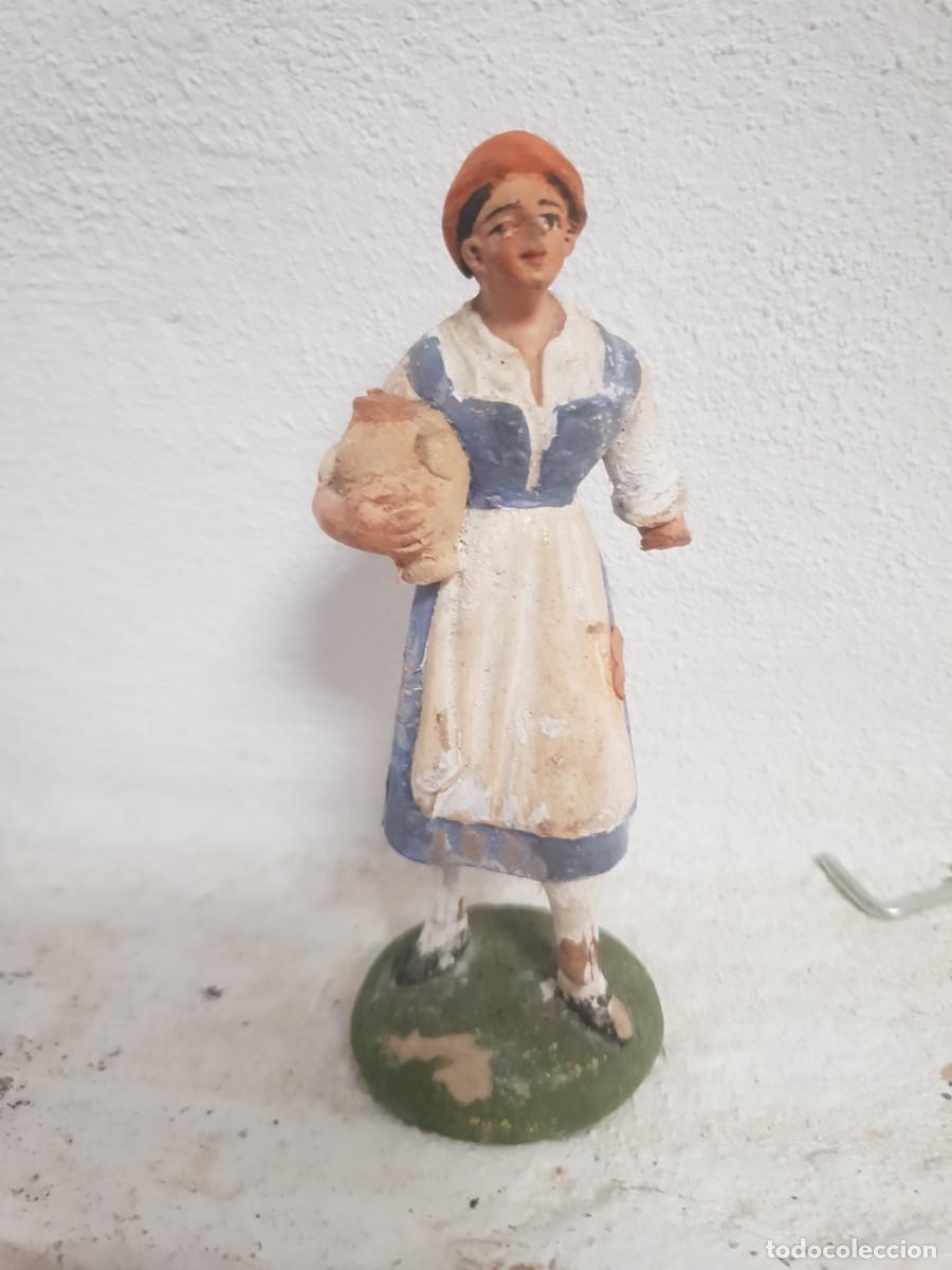 Figuras de Bel&eacute;n: Figura belen antigua terracota angel martinez puerto santa maria