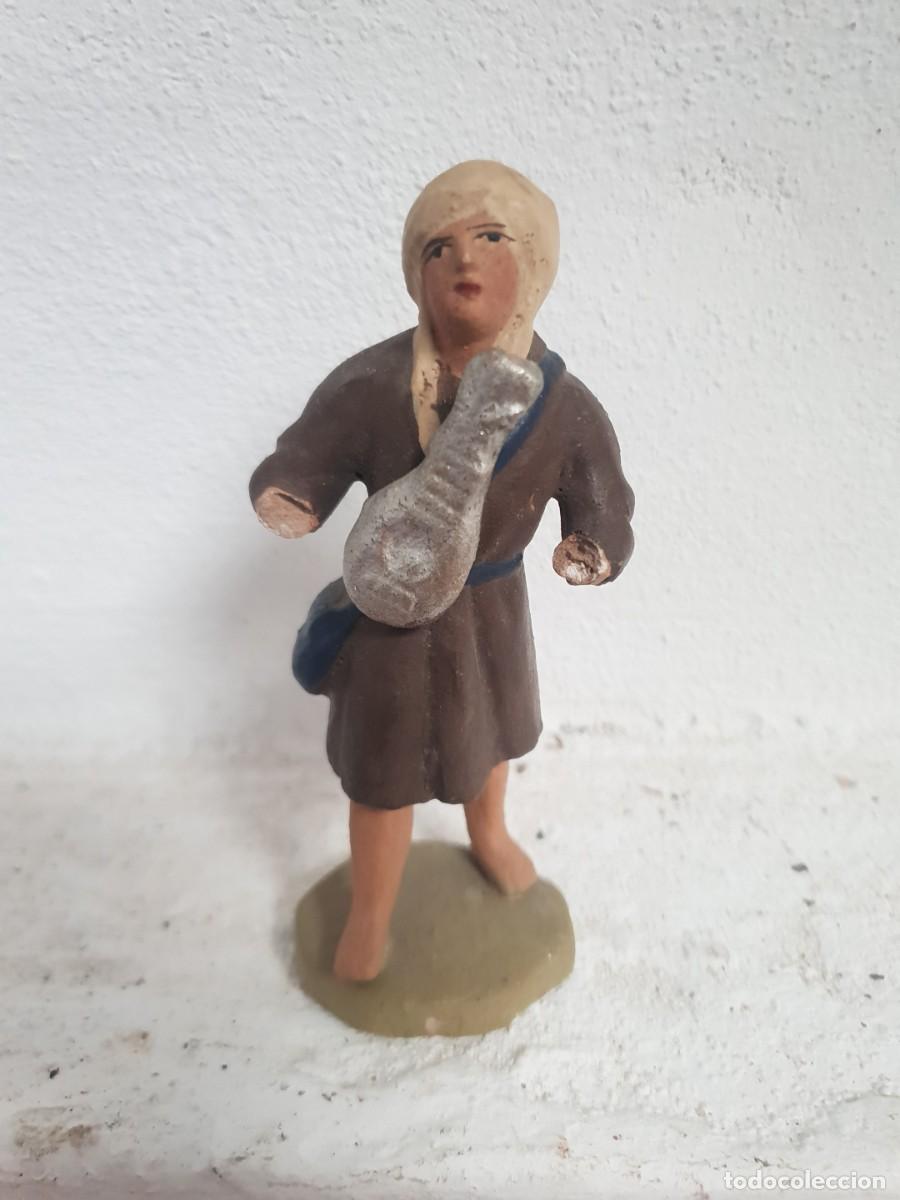 Figuras de Bel&eacute;n: Figura belen antigua terracota musico 9 cms