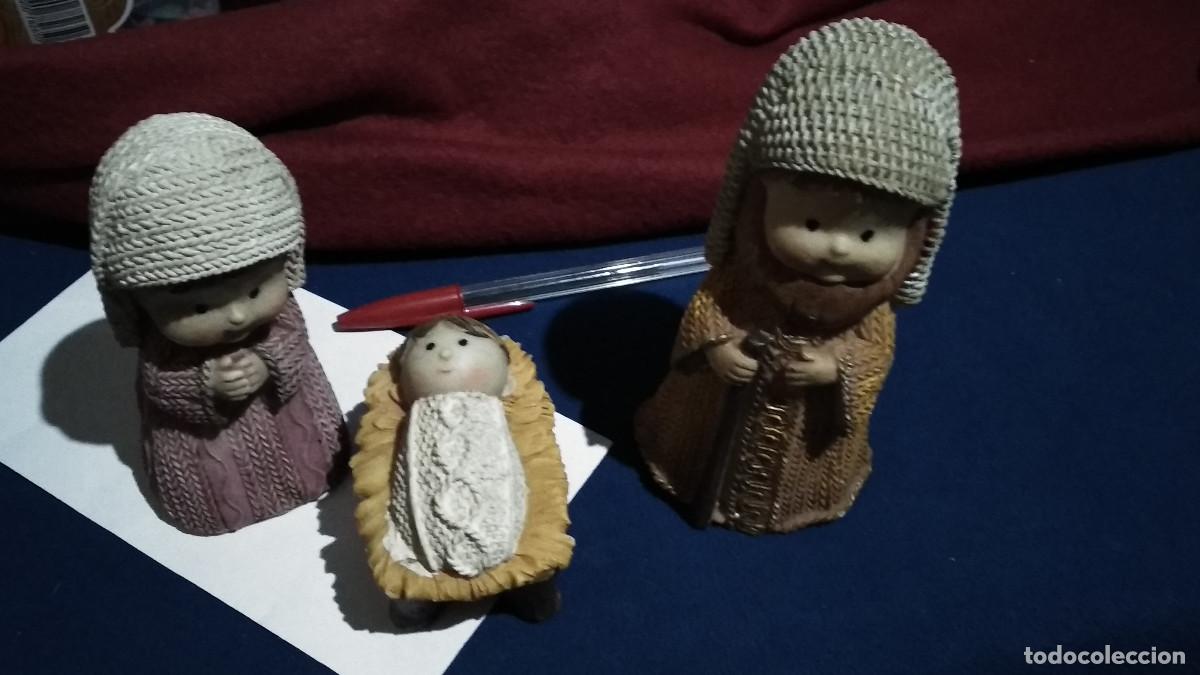 Figuras de Bel&eacute;n: FIGURAS BELEN DE RESINA NI&Ntilde;O JESUS, SAN JOS&Eacute; Y VIRGEN MARIA MIDEN 13,10 Y 7 CM- VER FOTOS