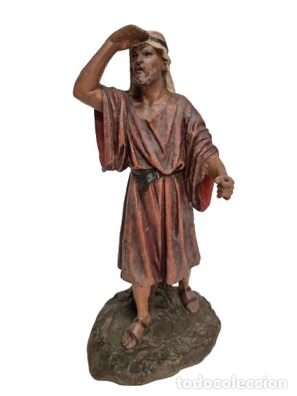 Statuine di Presepe: Figura de Bel&eacute;n, Pastor - Estuco Policromado Arte Cristiano, Olot - Altura 33 cm