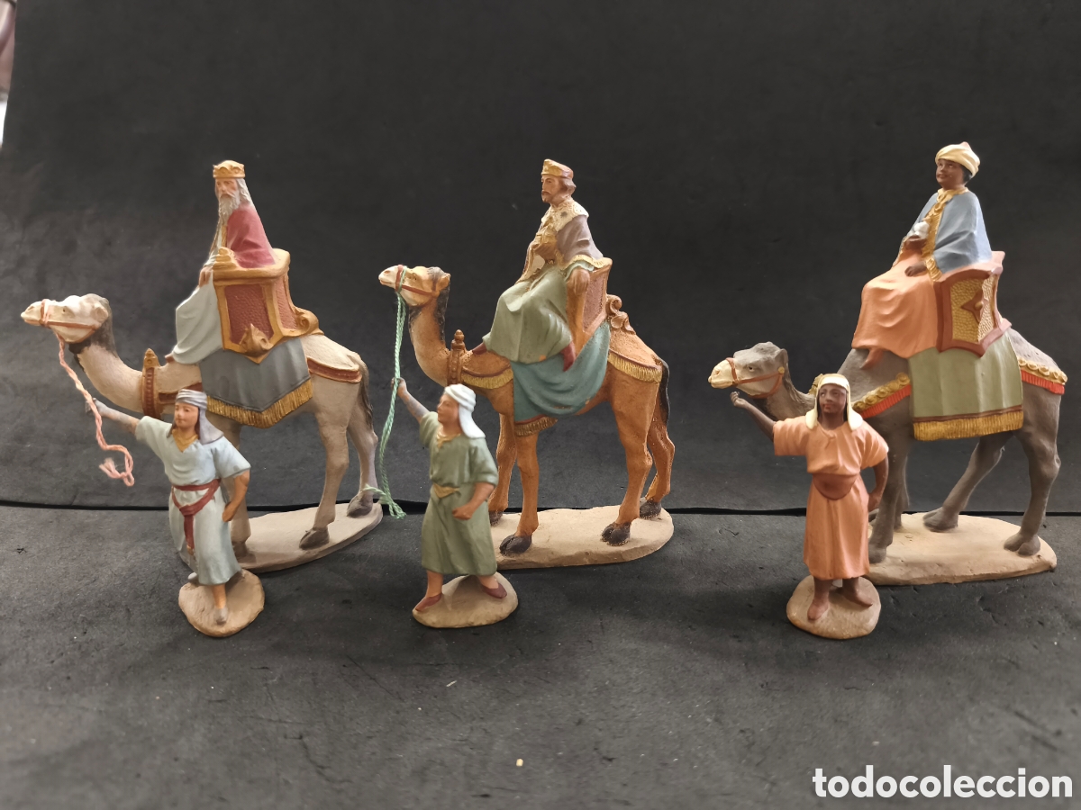 Figuras de Bel&eacute;n: Figuras Bel&eacute;n CASTELLS reyes y Pag&eacute;s 13,5cm altura total