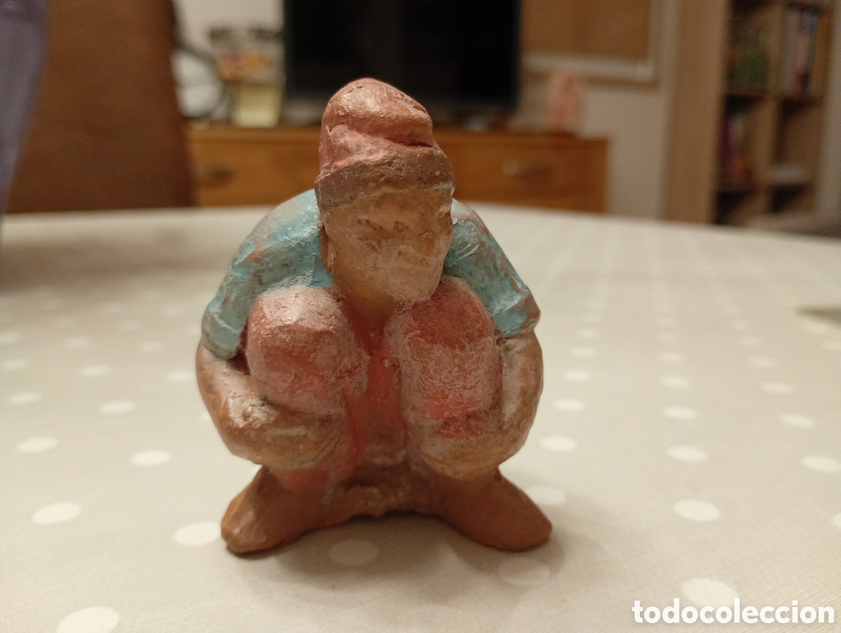 Figuras de Bel&eacute;n: Figura del Caganer, terrissa, terracota, cer&agrave;mica pintada, Nadal (Navidad) pessebre. Catalunya
