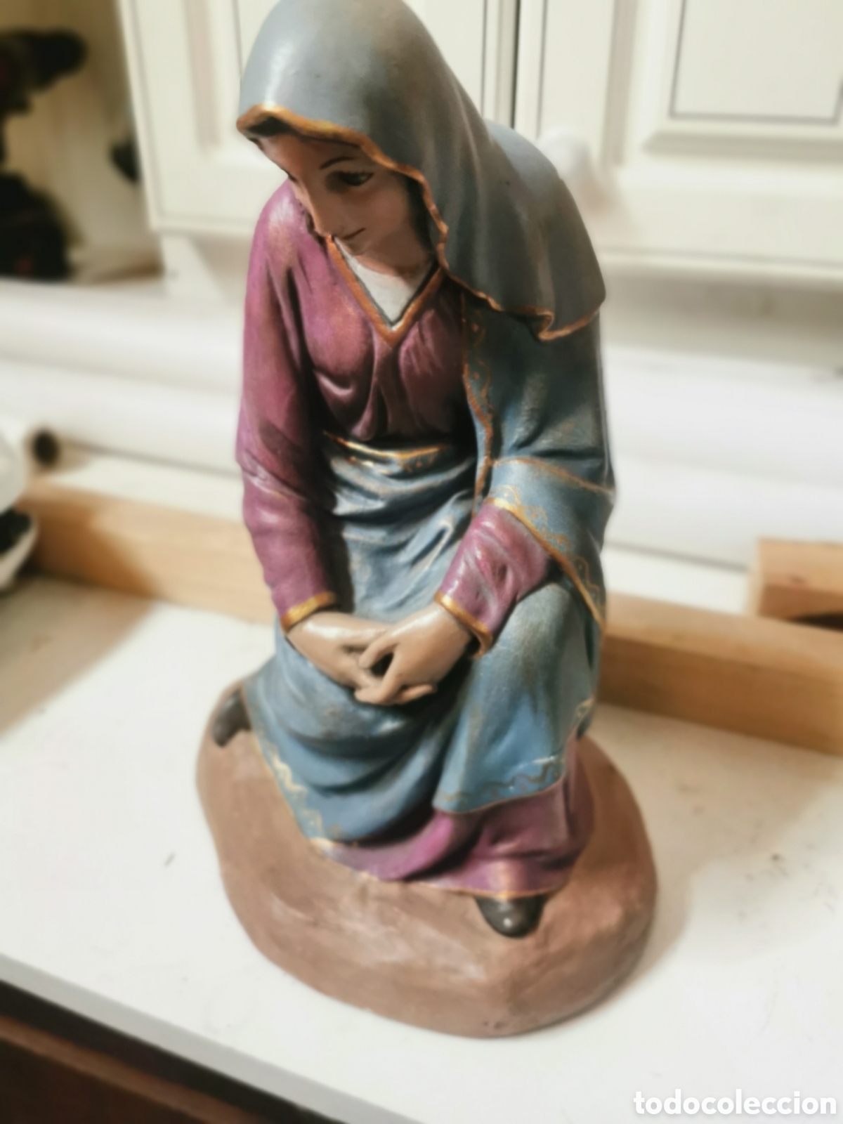 Figuras de Bel&eacute;n: Figura de pesebre escayola 28 cm circa 1960