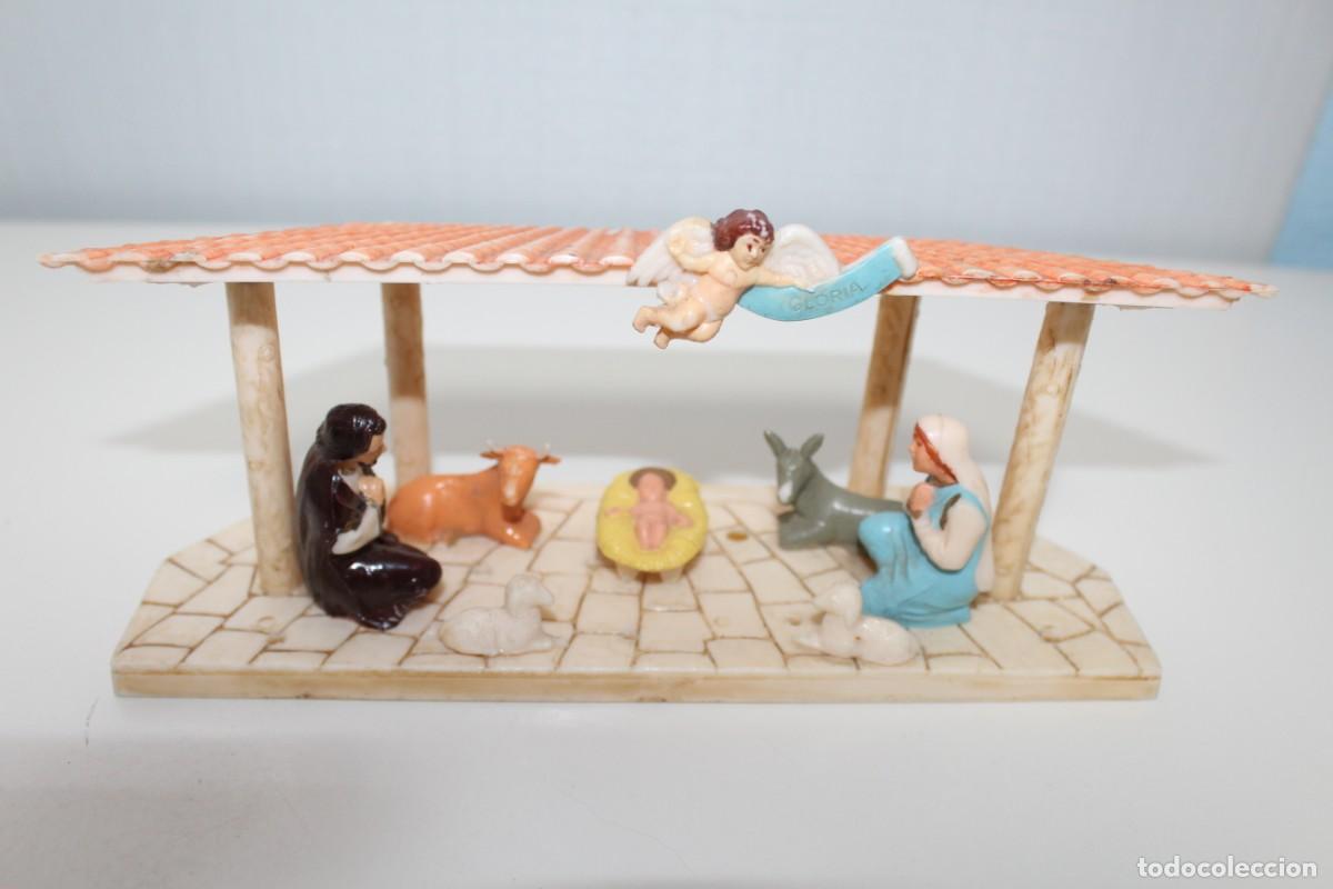 Figuras de Bel&eacute;n: ANTIGUO NACIMIENTO O PESEBRE DE BELEN PLASTICO - A&Ntilde;OS 70