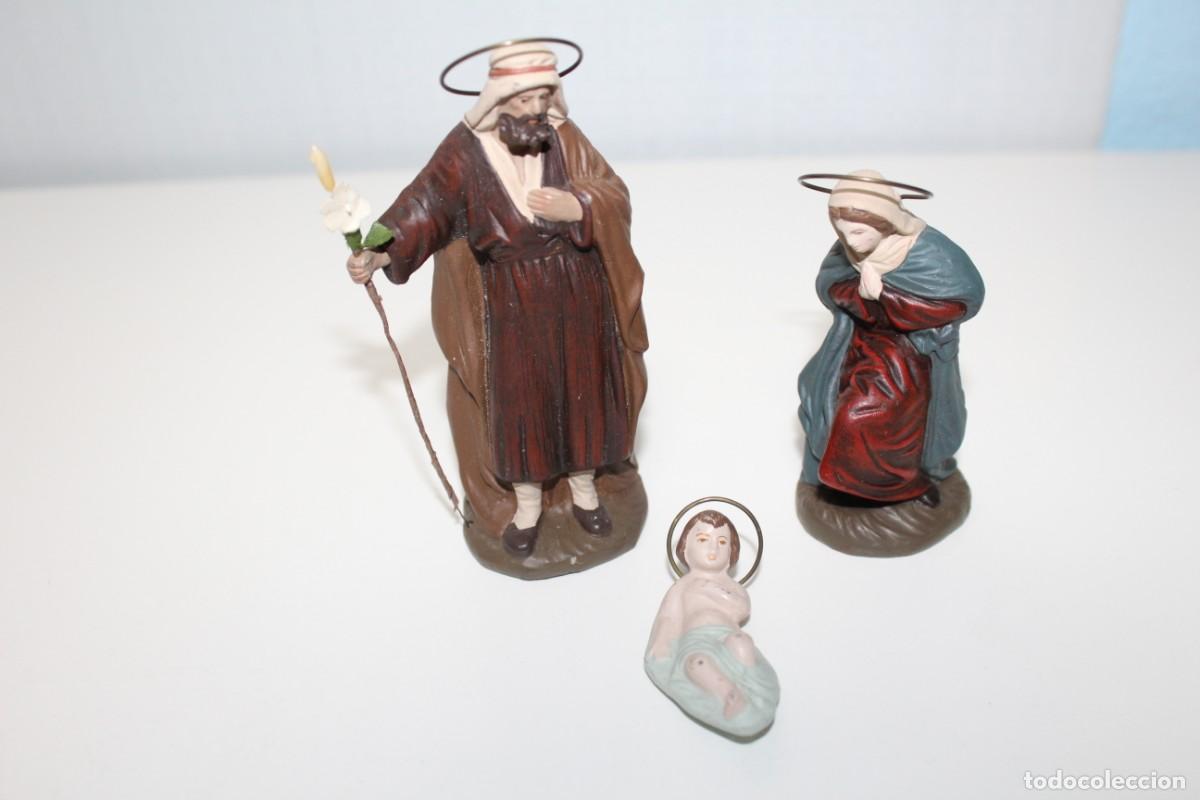 Figuras de Bel&eacute;n: FIGURAS DE BELEN TERRACOTA SERIE 12 ORTIGAS SAN JOSE,VIRGEN MARIA Y NI&Ntilde;O JESUS