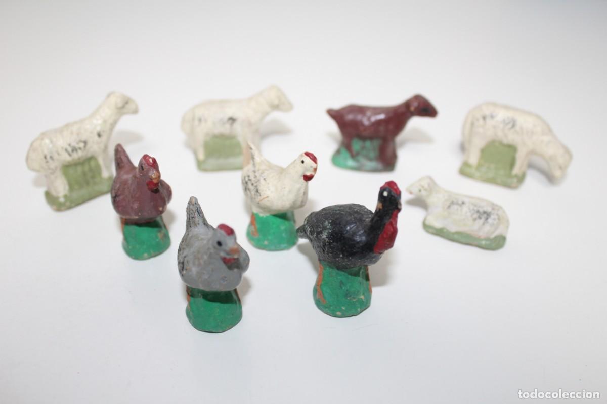 Figuras de Bel&eacute;n: FIGURAS DE BELEN LOTE ANIMALES BARRO COCIDO OVEJAS,PAVOS,GALLINAS