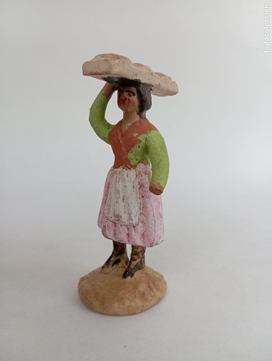 Figuren f&uuml;r Weihnachtskrippen: Bel&eacute;n/Nacimiento/Pesebre. Panadera. M&aacute;laga. Barro