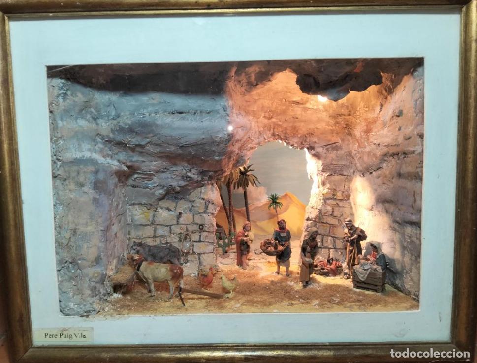 Figures of Bethlehem: Antiguo portal de Bel&eacute;n diorama decorativo montado en caja escena de pesebre nacimiento Jes&uacute;s
