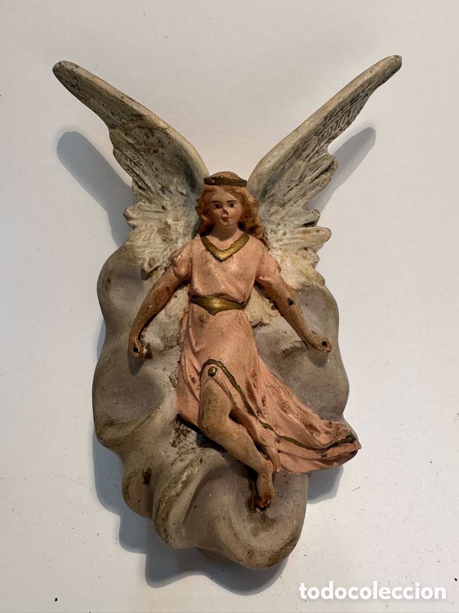 Figuras de Bel&eacute;n: FIGURA BELEN ANGEL GLORIA NACIMIENTO MUY ANTIGUO. SERIE 12-15 OLOT.